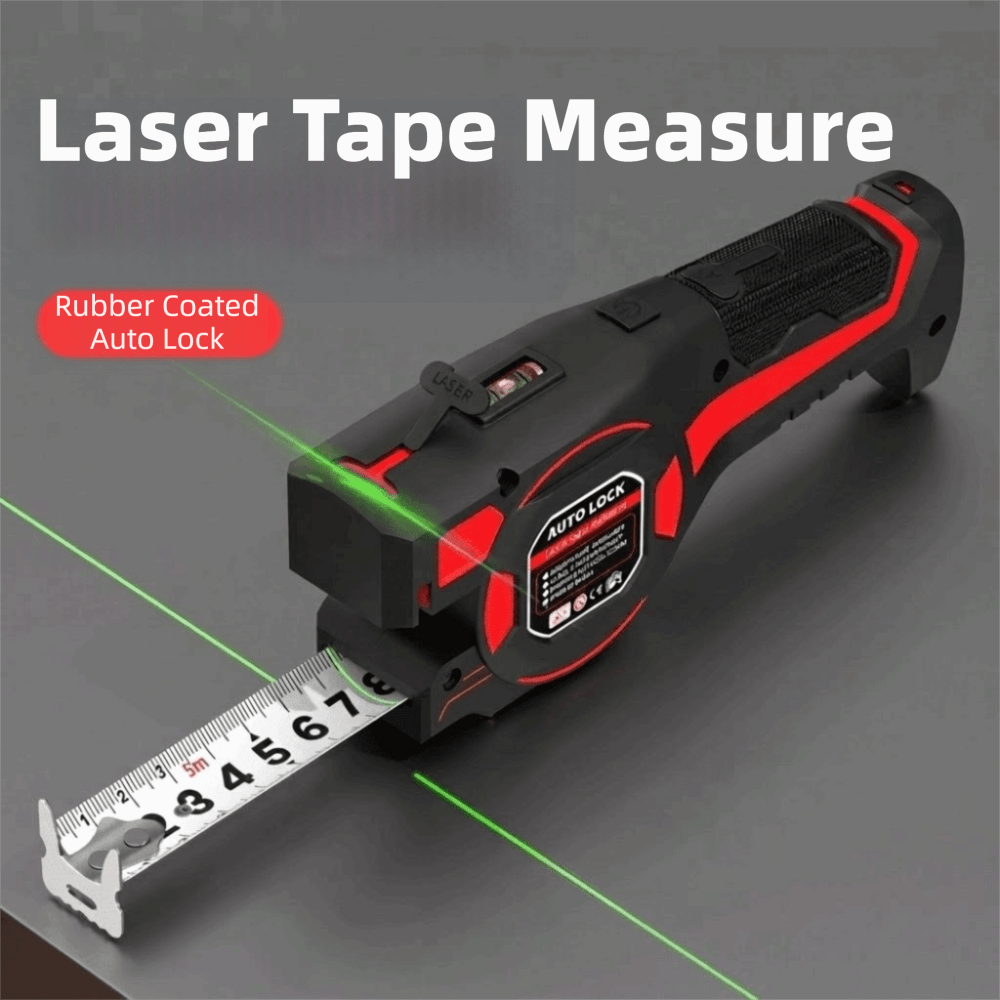 Industrial Laser Tape Measure - เครื่องวัดระยะเลเซอร์ 3-in-1 แบบพับเก็บได้ ชาร์จไฟได้ เครื่องวัดระยะดิจิตอลแบบมืออาชีพ 5