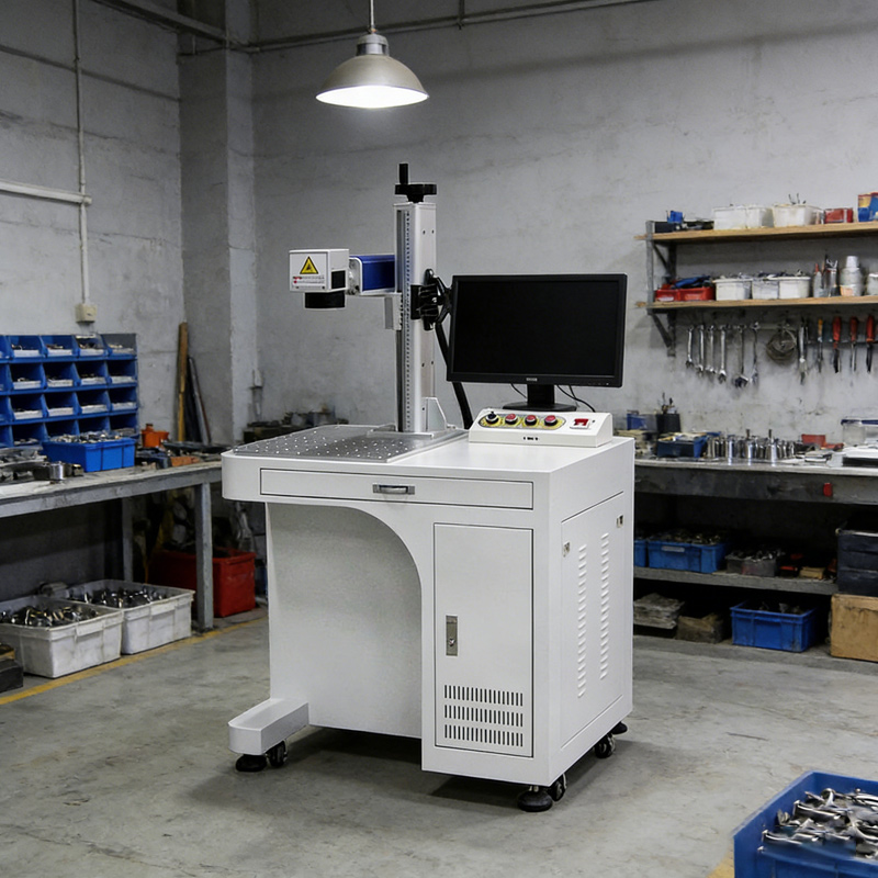 Industrial Laser Marking Machine - เครื่องมาร์กกิ้งด้วยเลเซอร์ไฟเบอร์ 50W CNC ระบายความร้อนด้วยอากาศ พร้อมอุปกรณ์เสริมแบบหมุนสำหรับแกะสลักโลหะ เครื่องแกะสลักอุตสาหกรรมความแม่นยำสูง