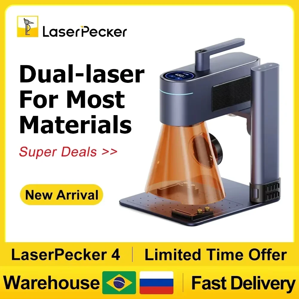 Industrial Laser Engraving Machine - LASERPECKER 4 LP4 เลเซอร์สําหรับวัสดุทั้งหมด Dual Light