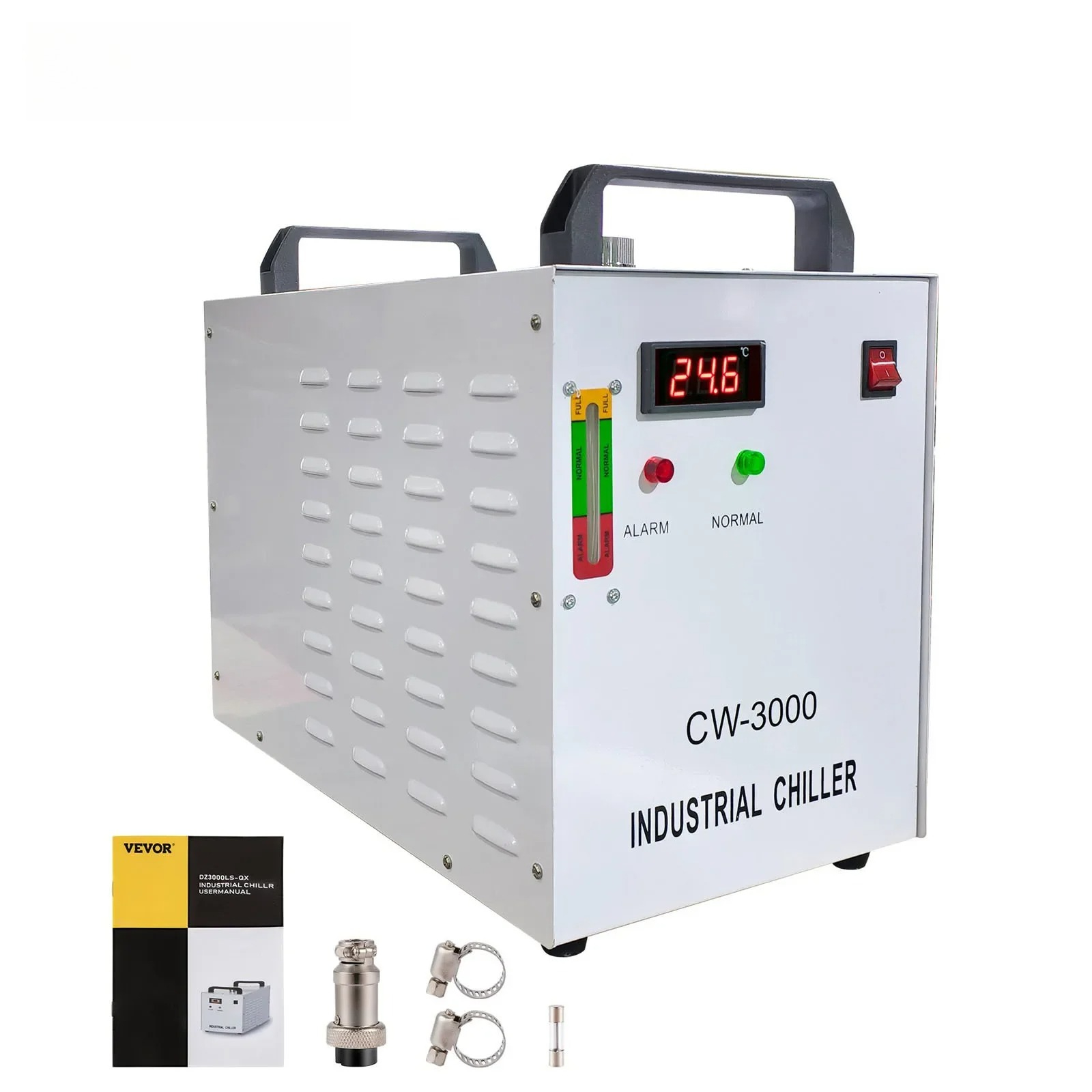 Laser Chiller Water Cooler - เครื่องแกะสลักเลเซอร์ CNC ระดับอุตสาหกรรม SIHAO CW-3000 พร้อมระบบระบายความร้อนด้วยน้ำสำหรับหลอดเลเซอร์โดยเฉพาะ