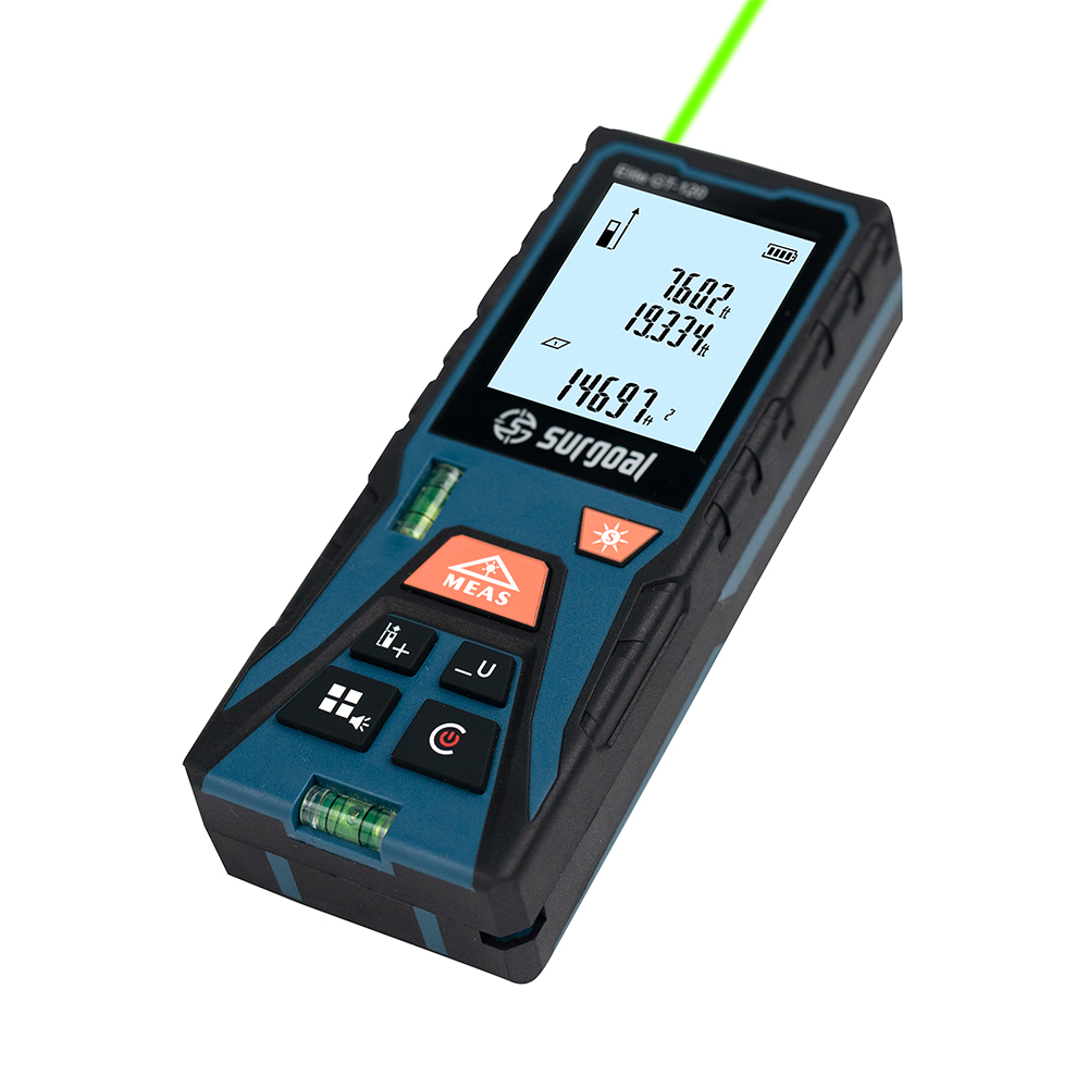 Industrial Laser Training - เครื่องวัดระยะด้วยเลเซอร์สีเขียว 120 เมตร พร้อมระดับน้ำแบบดิจิตอลและเทปวัดระยะ