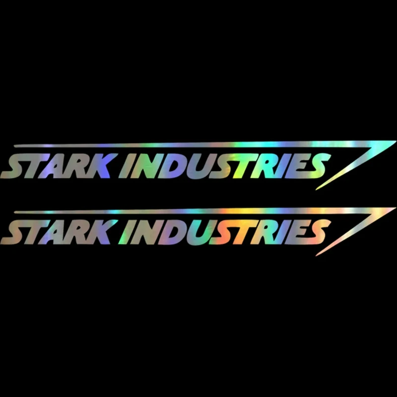 Industrial Laser Supply - 2 ชิ้นแฟชั่นเลเซอร์สติกเกอร์ติดรถยนต์สตาร์คสไตล์อุตสาหกรรมไวนิลสติ๊กเกอร์ป้องกันรอยขีดข่วนสติกเกอร์อุปกรณ์ภายนอกรถยนต์