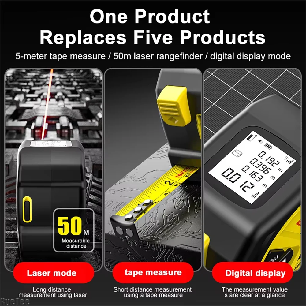 ชาร์จ USB เลเซอร์ 5M เทปวัดระด - Industrial Laser Tape Measure บทวิจารณ์และราคา