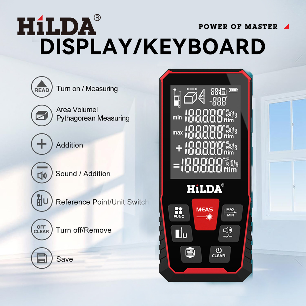 เครื่องวัดระยะทางเลเซอร์ hilda - Industrial Laser Tape Measure บทวิจารณ์และราคา