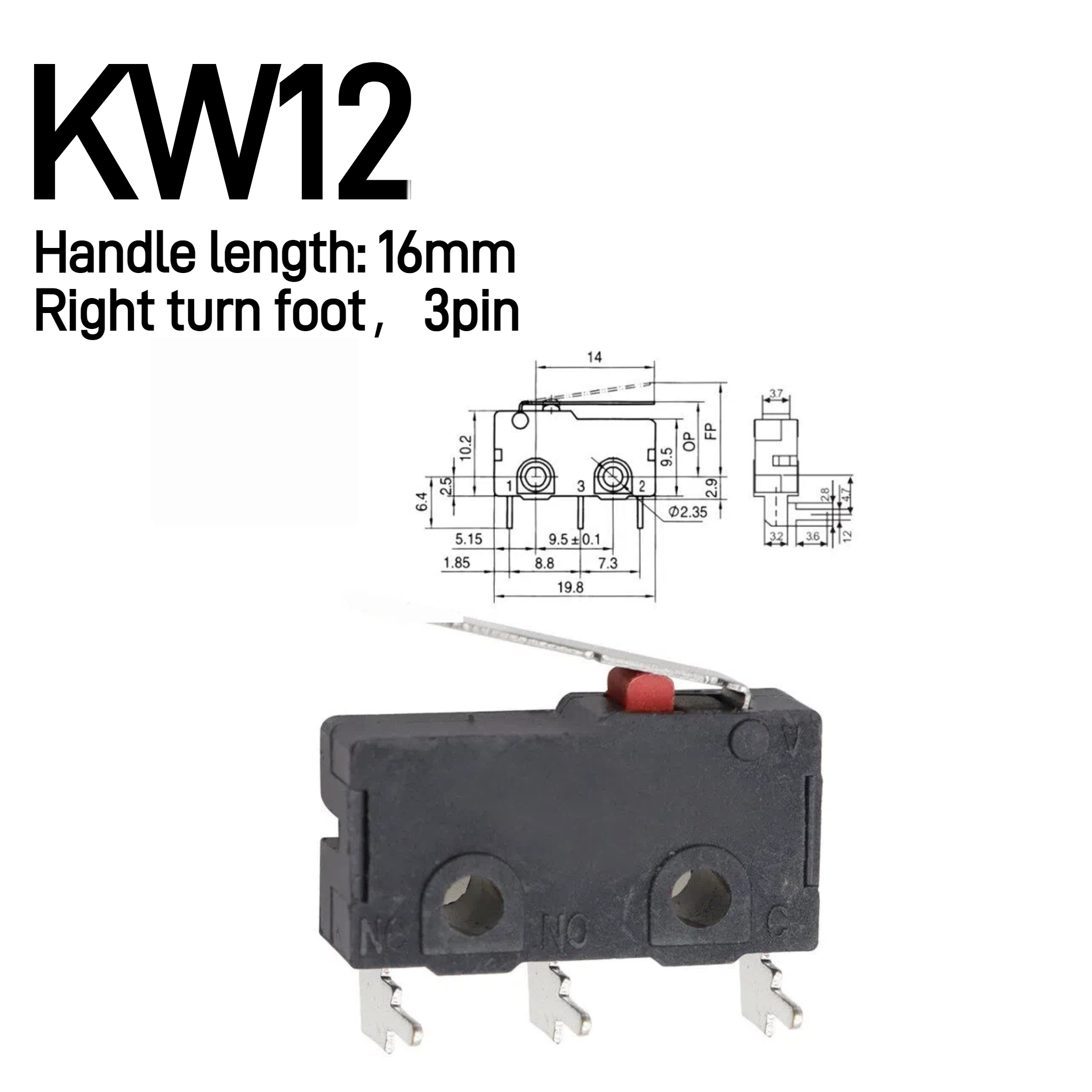 5-10-30 ชิ้น 5A 125V250V KW12  - Limit Switch Cnc บทวิจารณ์และราคา