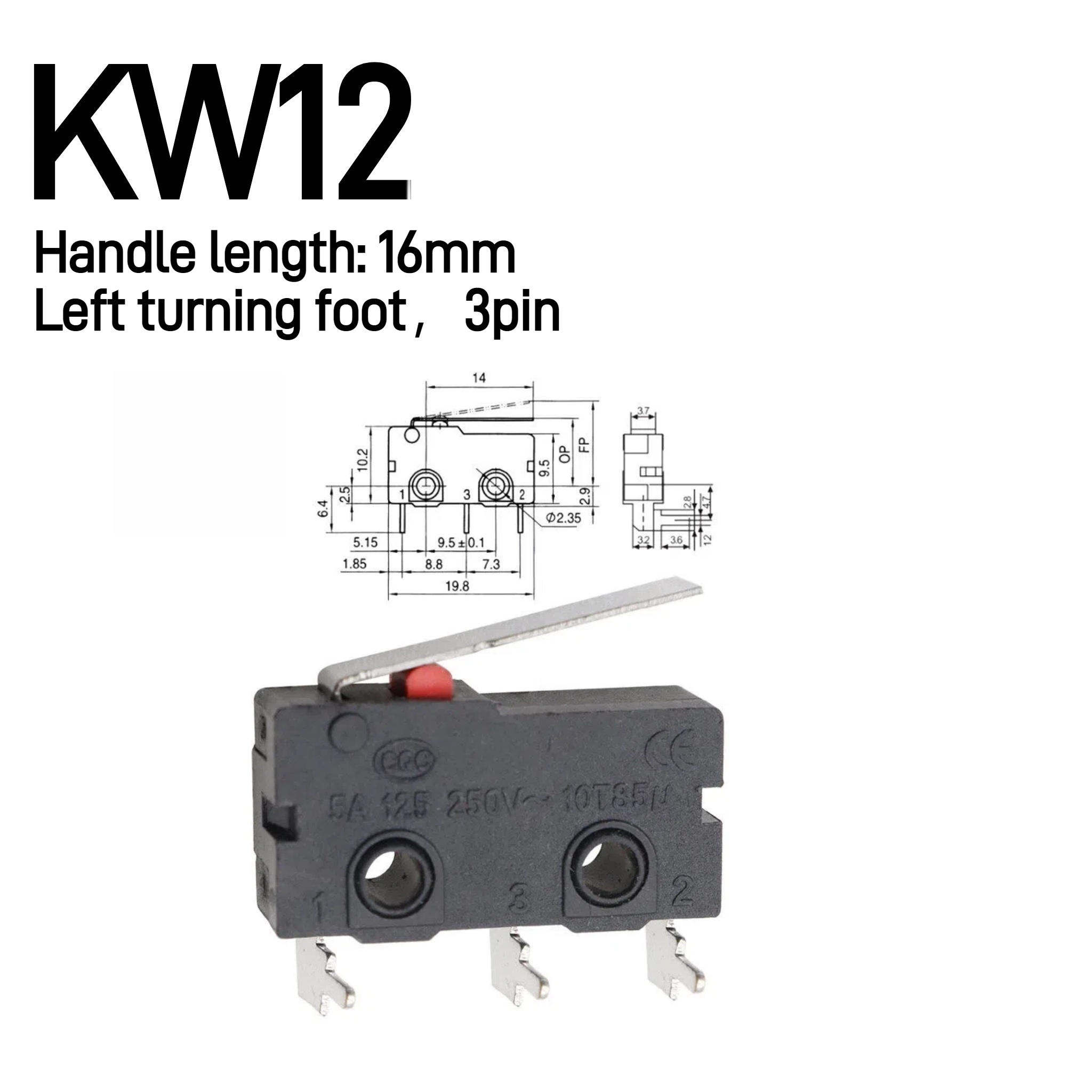 5-10-30 ชิ้น 5A 125V250V KW12  - Limit Switch Cnc บทวิจารณ์และราคา