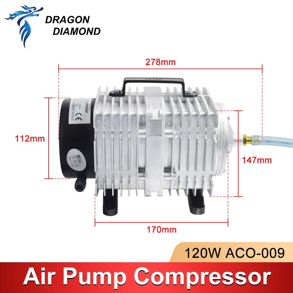 120W เครื่องอัดอากาศไฟฟ้าแม่เห - Air Assist Pump Laser บทวิจารณ์และราคา