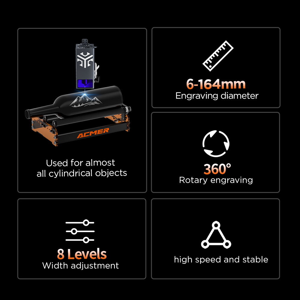 ACMER M3 เลเซอร์โรตารีลูกกลิ้ง - Industrial Laser Engraving Machine บทวิจารณ์และราคา