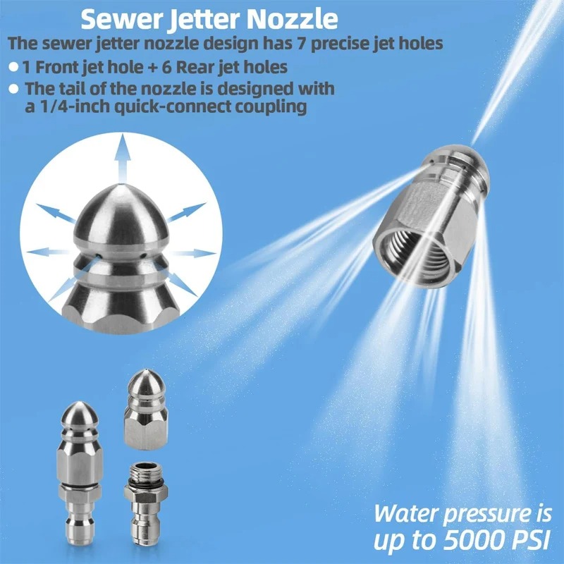 หัวฉีดล้างท่อระบายน้ำขนาด 1/4  - Laser Nozzle Ceramic บทวิจารณ์และราคา